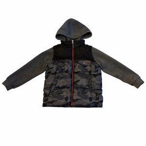 iXtreme Kids' Hooded Puffer Zip Up Jacket with Camouflage Print Boys 5